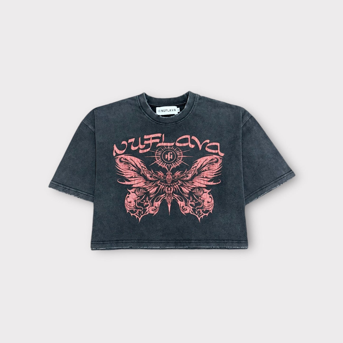 Graphic Butterfly Loose Fitting Women's Cropped Tee