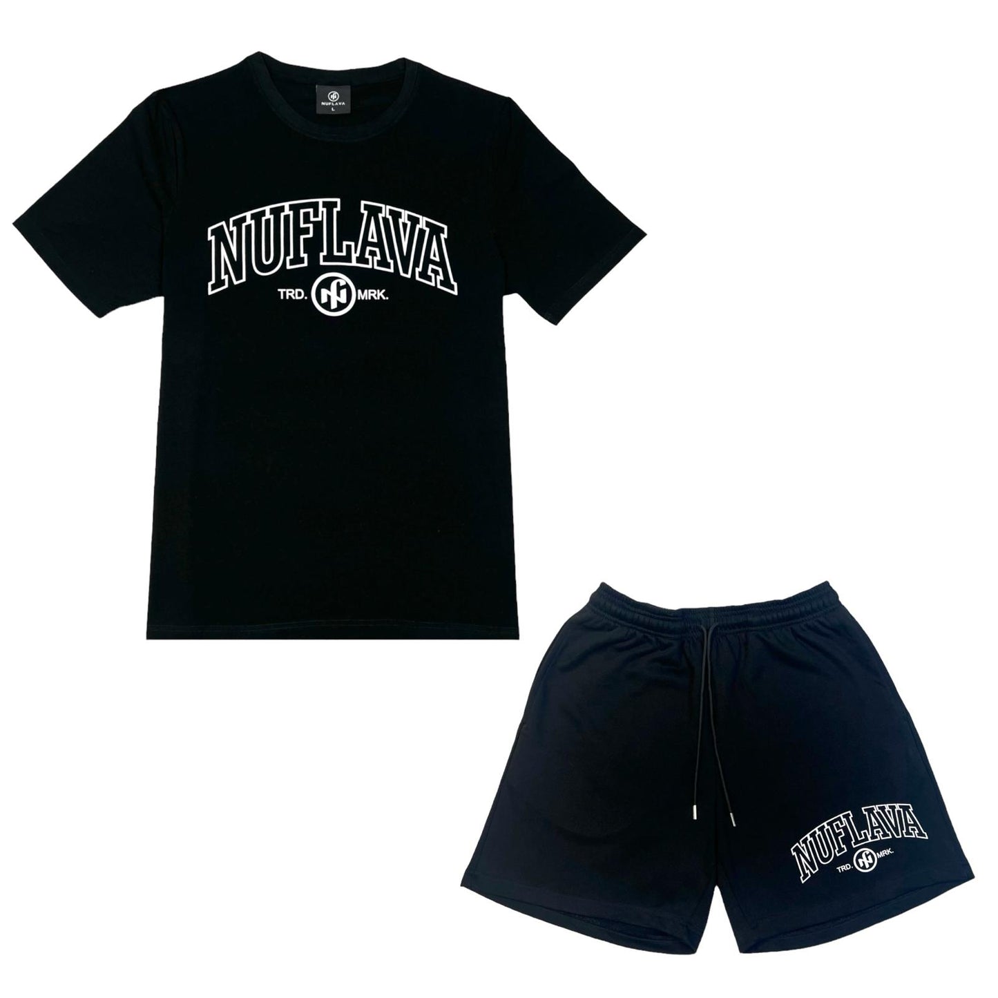 Nuflava black French Terry cotton short set