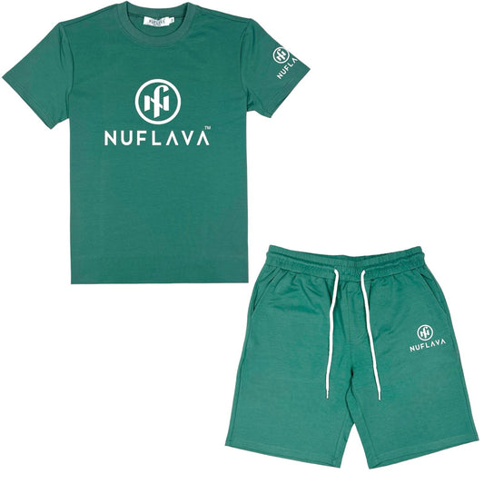 NUFLAVA original logo green short set